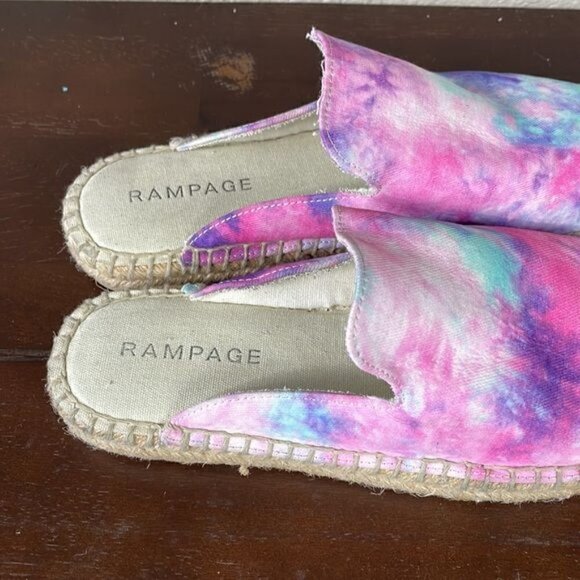 Rampage Bianca Womens Slip On Tie Dye Mules Spring Slides Espadrille Sz 5.5 - Picture 6 of 11